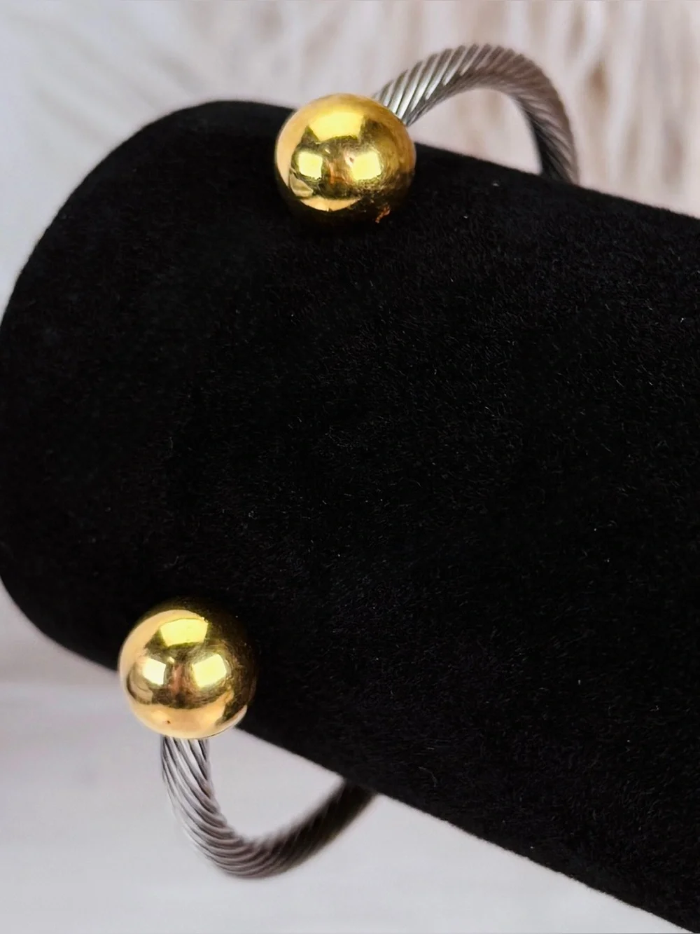 Pretty silvertone and goldtone, twisted cuff bracelet